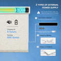 External power options for motorized blackout roller shades: USB plug, powerbank, optional solar panel