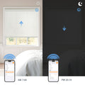 KALIA motorized linen roller shades with smart app control and scheduling