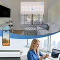 KALIA motorized linen Roman shade with app control for living room window privacy