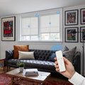 Remote Control No Drill Motorized Roller Shades in Living Room