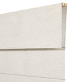 Side detail of KALIA natural woven linen Roman shade with custom hardware design