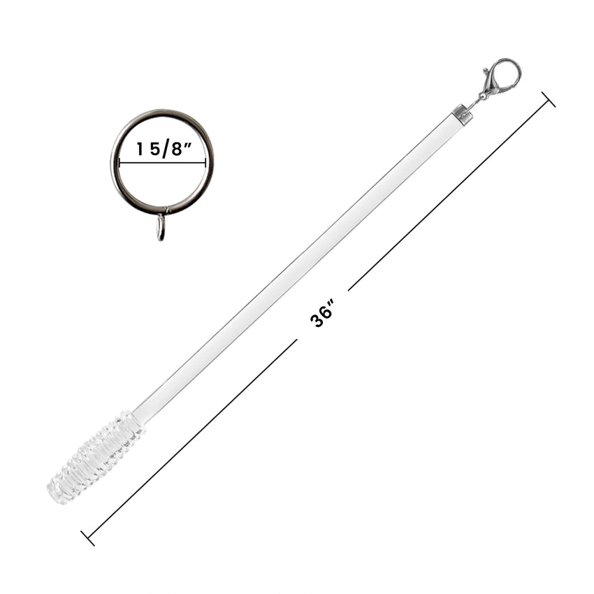 Bob Clear Acrylic Drape Wands Set of 2pcs — hardware detail