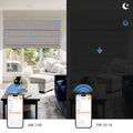 KALIA smart linen Roman shades with scheduled app control for day and night automation