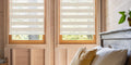 natural woven zebra blinds with 50–60% light control
