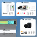 A-OK motorized zebra shades compatibility options including Bluetooth, Zigbee, Apple HomeKit and Matter, with silent motor and multiple control methods