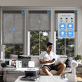 KALIA A-OK motorized roller shades with smart app and voice control in modern living room