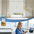 KALIA bamboo look roller shades compatible with smart home automation