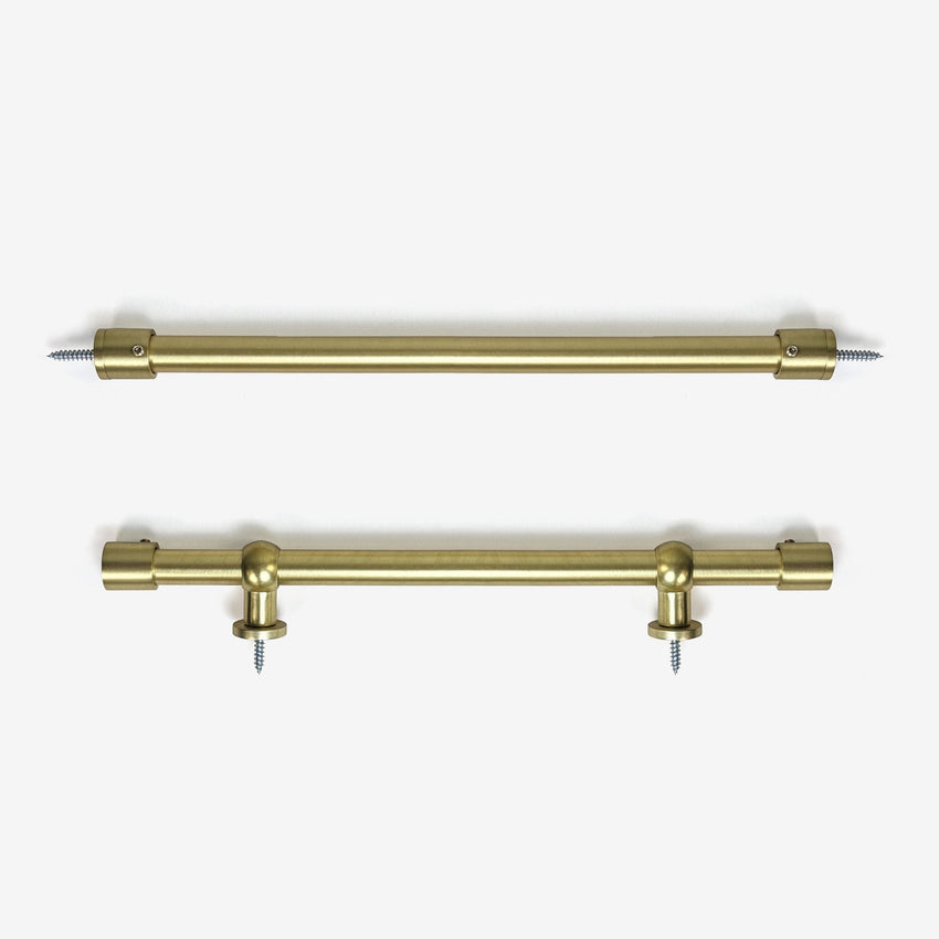 Joe Custom 1/2" Cafe Curtain Rod, Door Curtain Rod — hardware detail