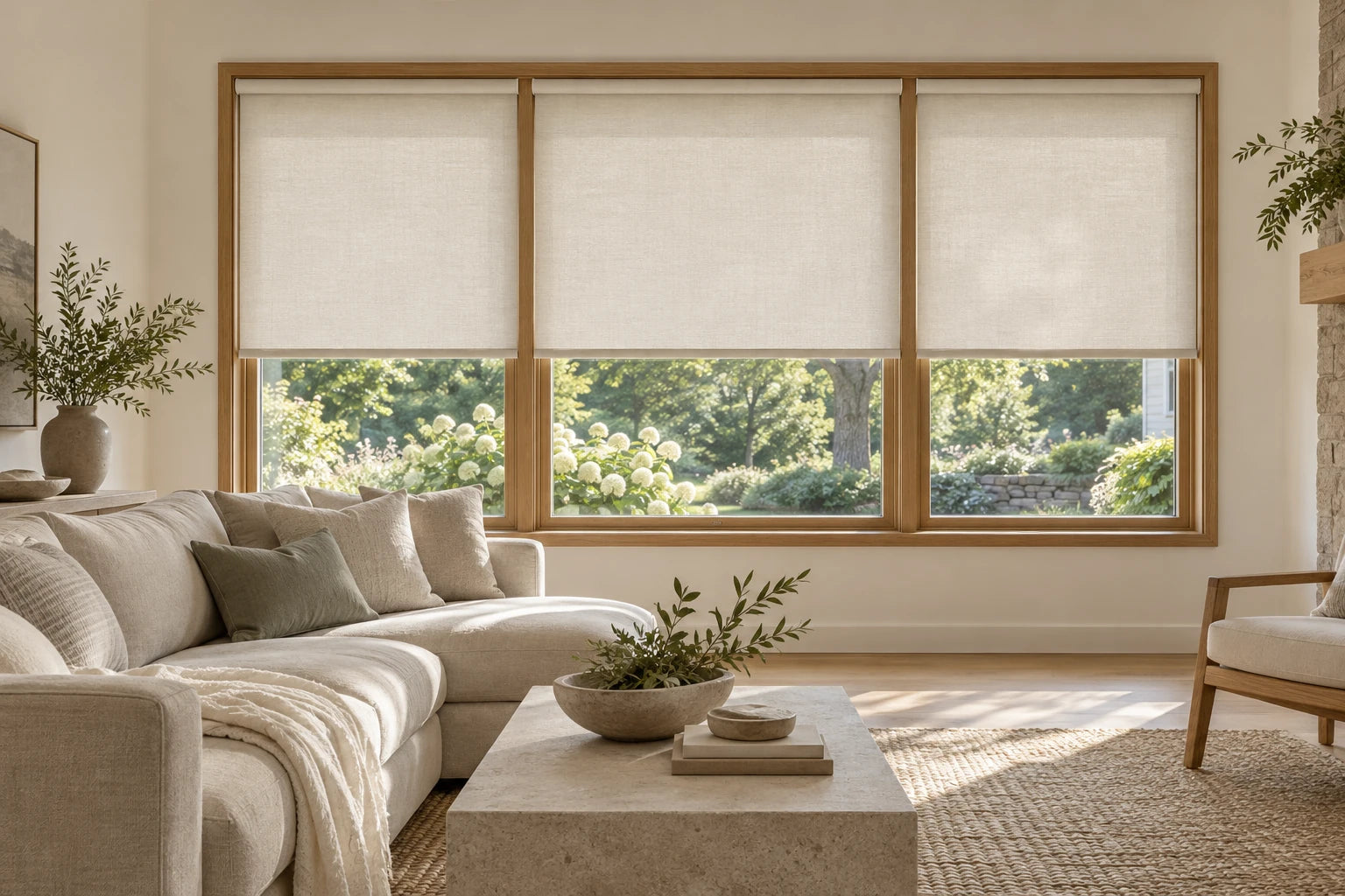 Warm living room with a softly filtered window